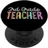 Matching Groovy 60s Style Teacher Spirit 3 ° grado insegnante colorato Leopard Print Pattern Style PopSockets PopGrip Adesivo