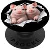 4PigletsLovers Divertente maialini che sbirciano carino zoo amante degli animali PopSockets PopGrip Adesivo