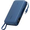 Belkin UltraCharge Power Bank 20000mAh con Cavo USB-C e Display - Blu | Caricatore Portatile 20000mAh, Ricarica 3 dispositivi (1 USB-C, Cavo USB-C Integrato, 1 USB-A), 45W, Pre-Caricato, Display