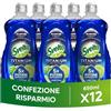 Svelto Titanium Concentrato Detersivo Piatti Fresh Lime, 12 x 650ml | Detersivo Piatti a Mano Concentrato, 5x Potere Sgrassante, Tecnologia RHAMNO-CLEAN™, Efficace su Grasso e Residui