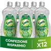 Svelto Titanium Concentrato Detersivo Piatti Tè Verde, 12 x 650ml | Detersivo Piatti a Mano Concentrato, 0% Coloranti, Fragranza Delicata, Tecnologia RHAMNO-CLEAN™, Azione Sgrassante