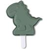 Fackelmann Stampo per ghiaccio a forma di dinosauro in silicone, grigio-verde, 11 x 15 x 2 cm, riutilizzabile e lavabile in lavastoviglie