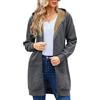 RITOSTA Felpa con Cappuccio Donna Lunga in Pile con Zip e Tasche per Invernale - Manica Lunga Cappotto