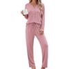 Uniexcosm Pigiama Donna Invernale, Maniche Lunghe, Stampa Ciliegie | Apertura con bottoni, girocollo, stampa ciliegie, pantaloni dritti con coulisse e tasche, per la notte e il relax in casa
