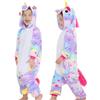 GEEKEO Unicorno Pigiama Intero - Pigiameria Onesie Bambini Cosplay Cartone Animato Animale con Cappuccio Festivo Tutine Bambina & Ragazza Intero Pigiama per Halloween Festa Carnevale