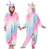 YLLSOPHAN Pigiama intero per bambini e bambine, in pile, con orso, leone, panda e coniglietto, tuta invernale unisex con cappuccio, taglia XL