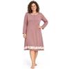Leedya Camicia da Notte Invernale Donna Lunga in 100% Cotone Interlock - Calda e Morbida, Maniche Lunghe, Bottoni Frontali - Taglie S-3XL