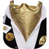 Barry.Wang Ascot - Set da uomo con cravatta e spilla quadrata con motivo cachemire, 4 pezzi, per matrimoni, feste aziendali, casual, da uomo