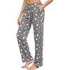 MIA LUCCE Pantaloni pigiama da donna con stampa carina in cotone con tasche | Comodi pantaloni da pigiama da donna, lunghi, con tasche laterali, elastico in vita con coulisse, taglia S - XXL