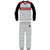 CALCIOGADGETS Pigiama Milan Ufficiale Uomo Adulto Lungo Invernale in Caldo Cotone Grigio Melange PIGMI14131GR