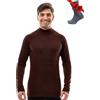 Merino.tech 100% Lana Merino Dolcevita Uomo - Maglia Termica + Calzini | Maglione 2 Stili Di Collo,Non Pizzica Calore e Stile Casual, Protezione e Traspirabilità Ideali Per Il Trekking e Lo Sci