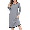 Sopesil Camicia da Notte Donna Lunga Manica Pigiama S-3XL | Bottoni Premaman Maniche Lunghe Bottoni Allentati Vestaglia Notte Elegante in Morbido con Fiocco Vestibilità Ampia