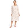Leedya Camicia da Notte Invernale Donna Lunga in 100% Cotone Interlock - Calda e Morbida, Maniche Lunghe, Bottoni Frontali - Taglie S-3XL
