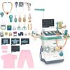 deAO Kit Valigetta Dottore Bambini, con Stetoscopio Siringa | Carrello da Dottore Gioco Dottoressa Carrello Valigetta Simulazione Medico Kit con Accessori | Rosa