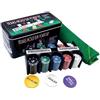 Glac Store Set da Poker con Scatola in Metallo, 200 Fiches Colorate, 2 Mazzi di Carte, Fiches Dealer, Panno Verde, Big Blind, Small Blind