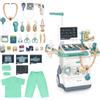 deAO Kit Valigetta Dottore Bambini con Stetoscopio Siringa | Carrello da Dottore Gioco Dottoressa Carrello Valigetta Medico Infermiere Simulazione Medico Kit con Accessori | Verde