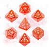 QUTHZZHY DND Dice - Set di 7 dadi da gioco DND per Dungeon e Dragon, per D&D, giochi di ruolo, Pathfinder, giochi da tavolo (stella arancione con scritta bianca)
