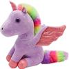 Heionia Peluche Unicorno Morbido 23 CM Arcobaleno Unicorno Giocattolo Bambola Forma di Unicorno Peluche Cavallo con Alas Unicorno Regali di Natale per Bambini Ragazze (Viola)