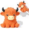 FRGITYGIFT Squishy gigante da 15,2 cm, a forma di mucca delle Highland, grande e morbida, da schiacciare, antistress, antistress, ansia, decorazione da scrivania (mucca gigante delle Highlands, marrone scuro)