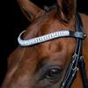 Imperial Riding Cinghia Frontale IRH Maxima, Fascia in Pelle con Strass in Vetro e Chiusura a Penna, Azzurro-Blu, Frangia
