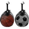 FINEASY 2 Pezzi Sacchi per Palloni, Rete per 1 Palla, Sacca da Pallacanestro con Coulisse, Zaino da Calcio Con Rete Portatile, Borsa per Palloni da Ca
