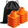 Generic Coni da calcio per allenamento, 12 pezzi, 10,2 x 5,1 cm, impilabili | Coni di allenamento per allenamento individuale di squadra, ciclismo, moto, guida stradale