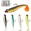 Ksvaye 5 Pezzi Esche Artificiali Spinning Mare Esche da Pesca Siliconiche Esca da Pesca 9cm Artificiale di Gomma T-coda Esca Pesca per Spigole Bass Lucci Trote Pesci Carnivori (12,3g)
