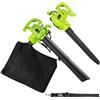 BAKAJI Aspirafoglie Elettrico da Giardino 3 in 1 Aspiratore Trituratore e Soffiatore Soffia Foglie Potenza 3000W con Serbatoio di Raccolta 40 lt e Tracolla per Manutenzione, con Filo
