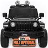 BabyCar Jeep Elettrica Per Bambini | Auto con Sedili in Pelle, Porte Apribili, MP3/USB/Micro SD | Macchina Elettrica per Bambini 12V con 2 Motori 35W | Licenza Ufficiale Jeep | Nero