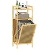 HOMCOM Mobile Bagno con Cesto Portabiancheria e Armadietto Contenitore