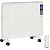 HOMCOM Stufa Elettrica 1000/2000W Portatile con Timer in Alluminio Acciaio e ABS