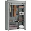 HOMCOM Armadio Guardaroba Portatile con 6 Ripiani e 1 Appendino Grigio