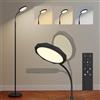 HOMCOM Lampada da Terra LED Regolabile con Telecomando e Testa Girevole Nero