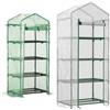Outsunny Serra Verticale con Scaffale 4 Ripiani Acciaio e PE 70x50x160cm