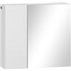 kleankin Armadio a Specchio da Bagno in Truciolato e Vetro con 4 Ripiani Bianco