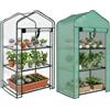 Outsunny Serra da Giardino a 3 Livelli con Copertura Avvolgibile