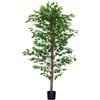 HOMCOM Pianta di Ficus Artificiale da 180 cm per Interni con Vaso