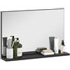 kleankin Specchiera Bagno da Parete Moderna con Ripiano 60x12x40 cm Nero