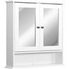 kleankin Mobiletto con Specchio a Muro da Bagno Cucina Bianco 56 x 13 x 58cm