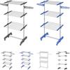 HOMCOM Stendino Verticale Pieghevole con 6 Ruote Girevoli a 3/4 Livelli
