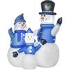 HOMCOM Pupazzi di Neve Gonfiabili 120cm Esterno Impermeabile Decorazione Natale