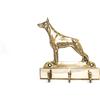 Doberman, Dobermann I - portachiavi con cane, supporto in ottone per accessori p