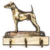 Portachiavi con cane fox terrier a pelo corto, supporto in ottone per accessori
