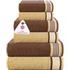 CASA COPENHAGEN Set di Asciugamani da 6 Pezzi He & She -Noce e Avorio,550 g/m², 2 Teli Bagno, 2 Asciugamani Viso, 2 Ospiti, Design Danese, Realizzato in Cotone Egiziano, Per Bagno, Cucina e Doccia