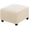 Yvessvi Copri pouf quadrati Elasticizzato Copri ottomano quadrato Copri sgabello copri pouf poggiapiedi quadrato Copri sgabello Fodera per poggiapiedi (beige)