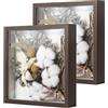 Chumix 2PCS Cornice Profonda in Iegno, Cornice 3D per Oggetti e Decorazioni - Cornice 20x20 cm, per la Decorazione Fai da te di Bouquet, Esemplari, Conchiglie, aAcquerelli, Foto Commemorative