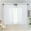 DWCN Tende in voile tende da cucina corte bianche trasparenti ariose e trasmissibili soggiorno tende moderne con asta per camera da letto camera dei bambini 2 pezzi larghezza 90 x altezza 120 cm