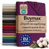 Buymax Lenzuolo con Angoli Stretch Matrimoniale King Size 180x200-200x220 cm per Letti ad Acqua e Boxspring in 98% Cotone Jersey - Colore Melanzana, per Materassi fino a 35 cm di Altezza