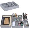 Generico OCEANO Set 6 Cestini Portaoggetti Intrecciati Organizzatore Cassetti Scrivania Multiuso Contenitori Modulari Tessuto Salvaspazio Bagno Trucchi Cancelleria Armadio (Grigio)
