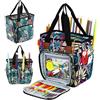 JOZEA Borsa portatile per riporre filati, capacità normale, organizer per progetti a maglia, uncinetti, ferri da maglia (verde)